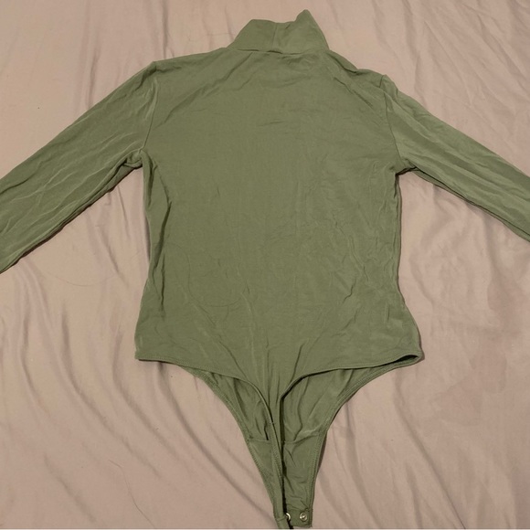 Aritzia Wilfred Dark Green Long Sleeve Bodysuit w Thong-cut Bottom - Picture 2 of 3